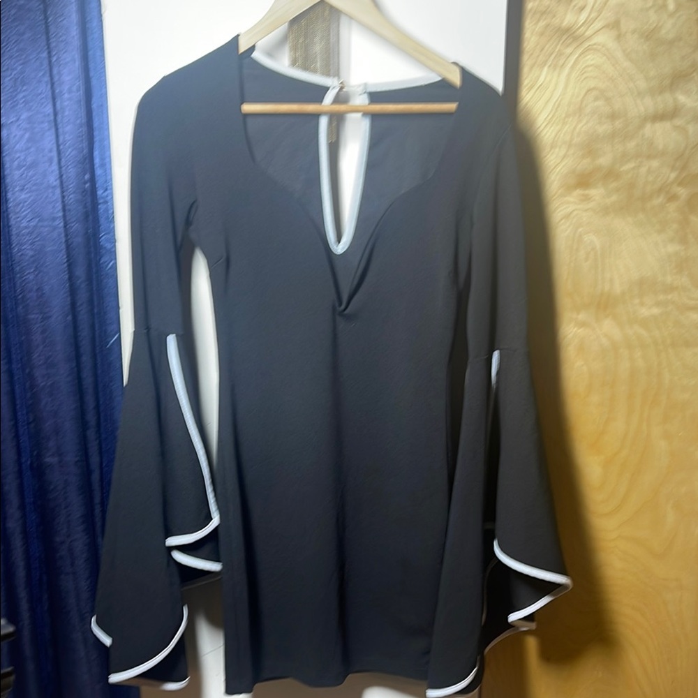 Elegant Black Bell Sleeve Top